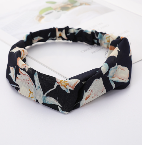 headband noir fleuri
