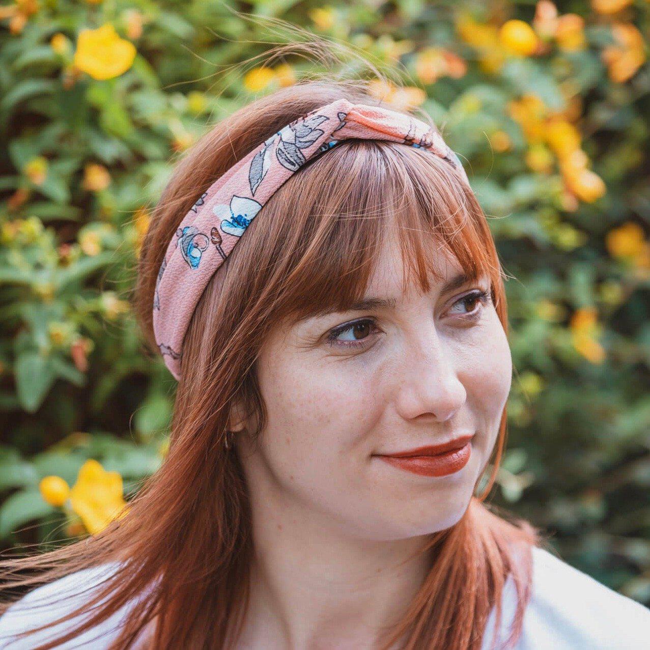 bandeau cheveux rose