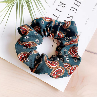 chouchou bleu pour cheveux