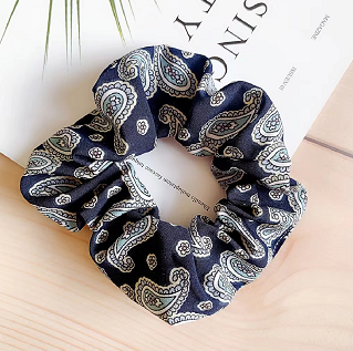 CHOUCHOU CHEVEUX BLEU FONCE FEMME