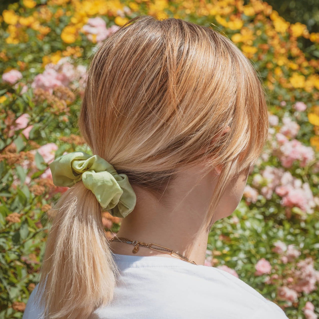 chouchou cheveux vert pale