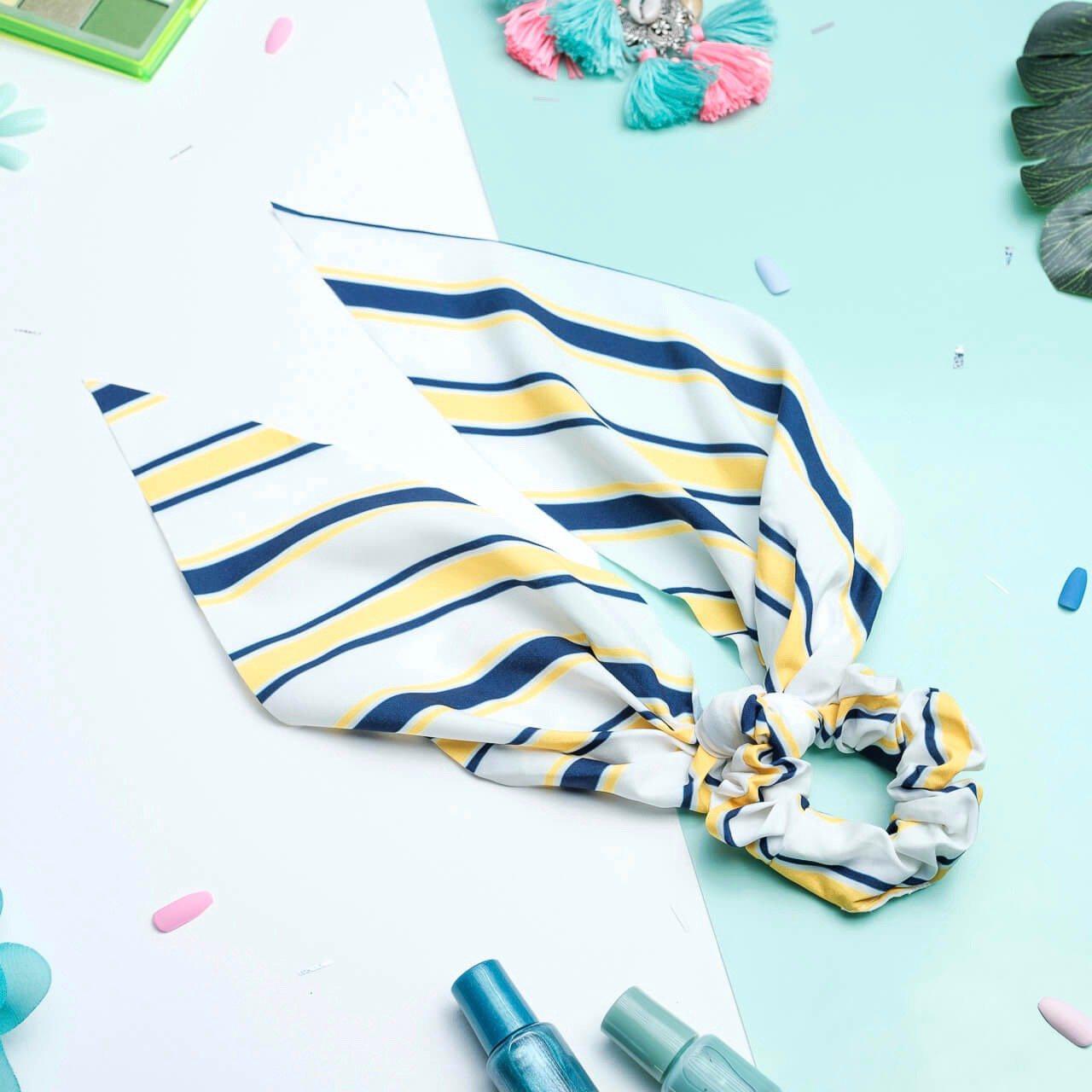 chouchou foulard ligné