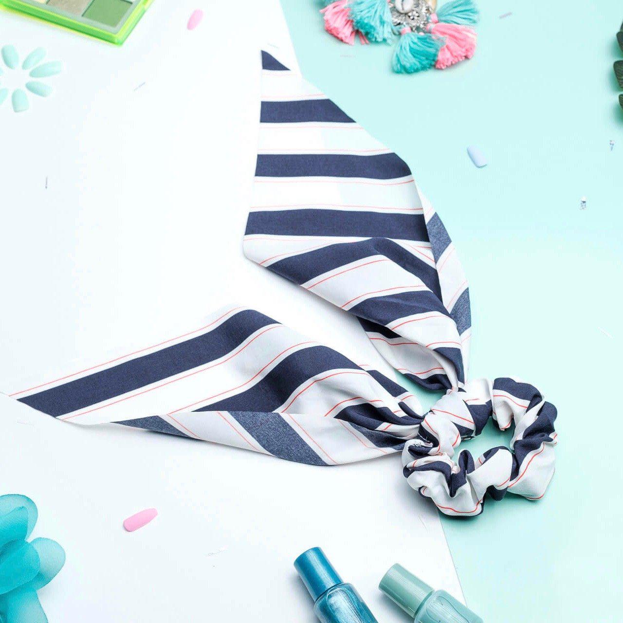 chouchou foulard noir et blanc