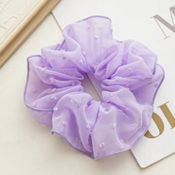 chouchou en tissu mauve