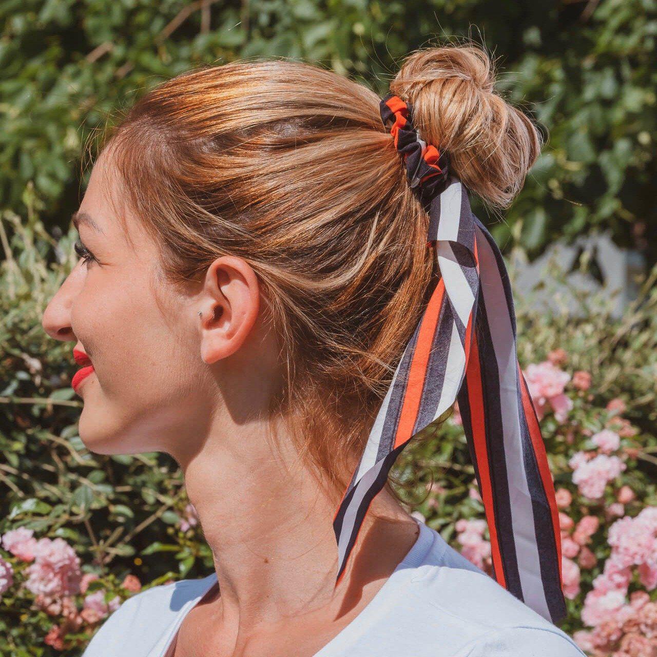 chouchou foulard rayé
