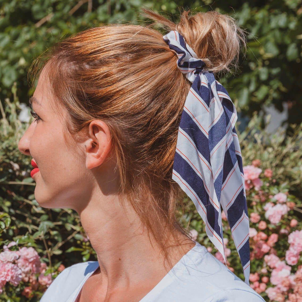 chouchou foulard à rayures