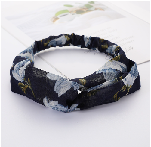 headband noir fleurs