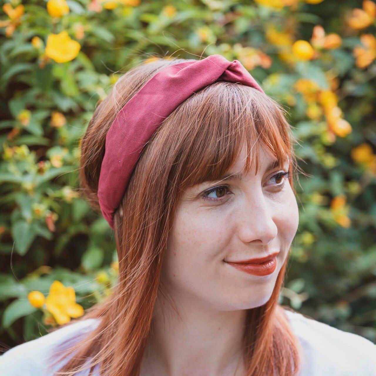 headband rouge cheveux femme