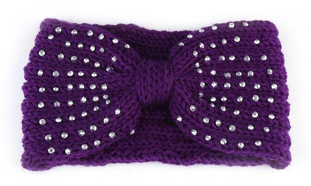 Bandeau Laine Strass Mauve | Adopte un Chouchou