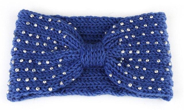 Bandeau Laine Strass Bleu | Adopte un Chouchou