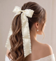 Barrette Nœud Ivoire Ruban Coquette à Volants Style Couture