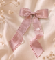 Barrette Nœud Rose Ruban Coquette à Volants Style Couture