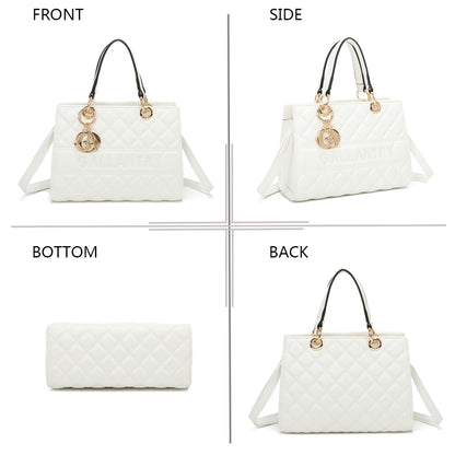 Sac à Main en Similicuir Matelassé Joanna Blanc