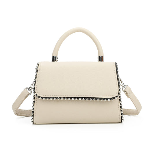 Sac à Main Clouté à Bandoulière Roxy Beige