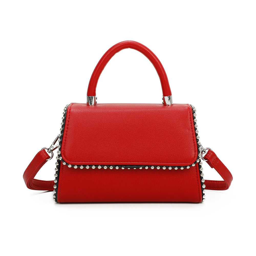 Sac à Main Clouté à Bandoulière Roxy Rouge