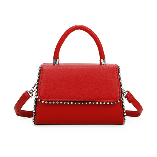 Sac à Main Clouté à Bandoulière Roxy Rouge