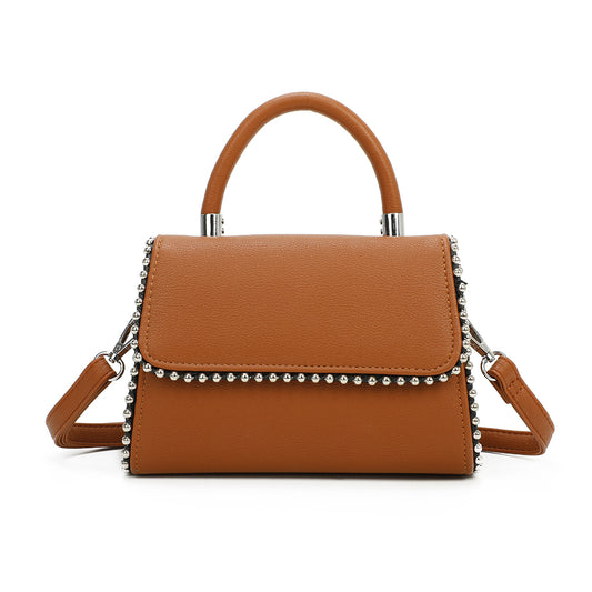 Sac à Main Clouté à Bandoulière Roxy Marron