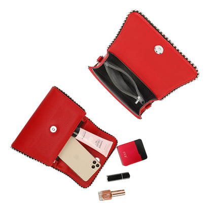 Sac à Main Clouté à Bandoulière Roxy Rouge