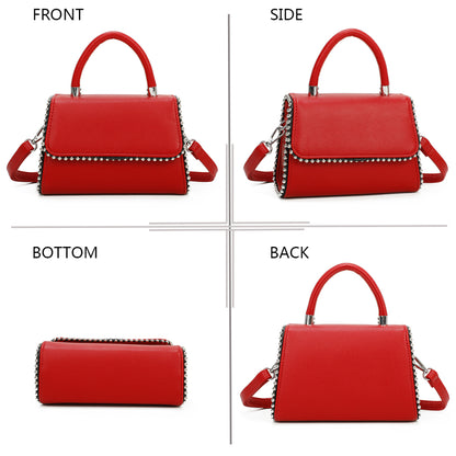 Sac à Main Clouté à Bandoulière Roxy Rouge