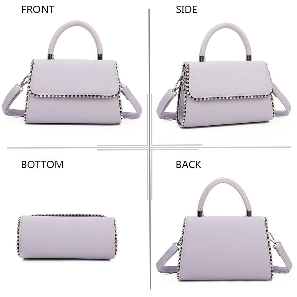 Sac à Main Clouté à Bandoulière Roxy Violet