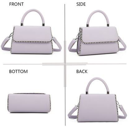 Sac à Main Clouté à Bandoulière Roxy Violet