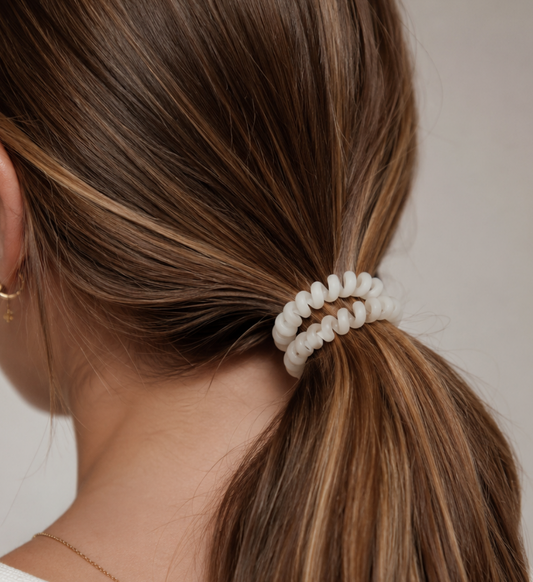Élastique Spirale Effet Mat Anti-Casse Nuage de Coton