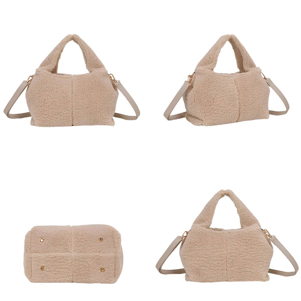 Sac à Main Fourrure à Bandoulière La Caresse Taupe