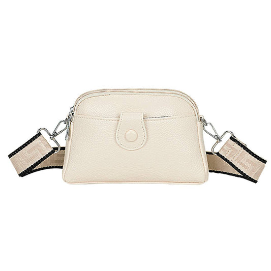 Pochette Zippée à Bandoulière Michelle Beige