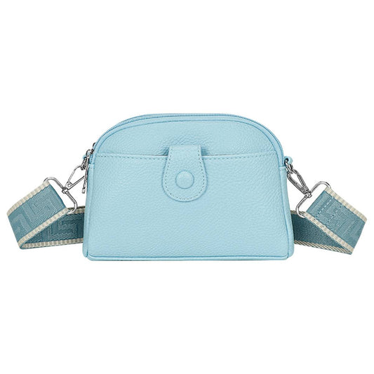 Pochette Zippée à Bandoulière Michelle Bleu
