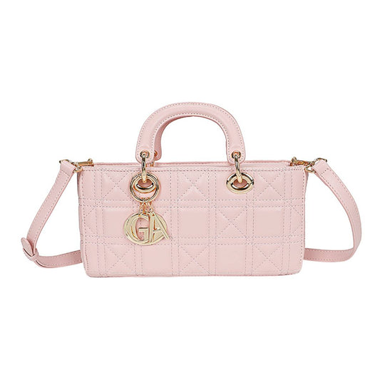 Sac à Main Matelassé Graphique à Bandoulière Le Souffle Rose
