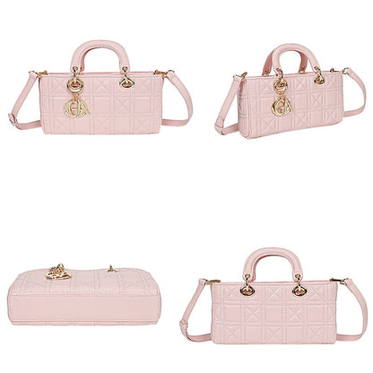 Sac à Main Matelassé Graphique à Bandoulière Le Souffle Rose