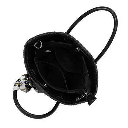 Sac à Main avec Bandoulière à Motif Tressé La Muse Noir