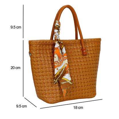 Sac à Main avec Bandoulière à Motif Tressé La Muse Marron