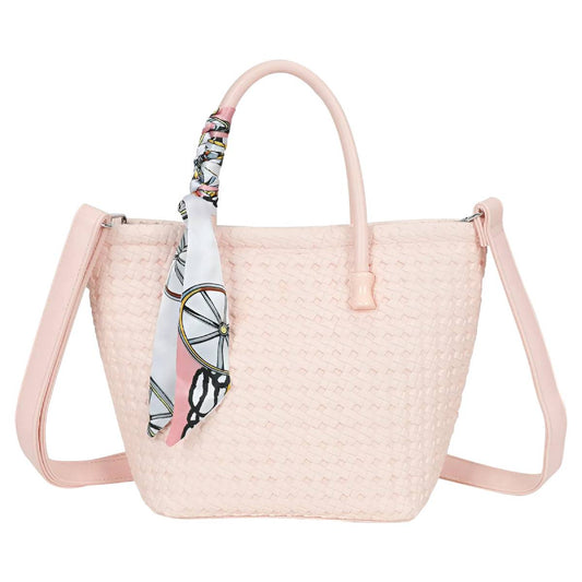 Sac à Main avec Bandoulière à Motif Tressé La Muse Rose