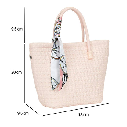 Sac à Main avec Bandoulière à Motif Tressé La Muse Rose