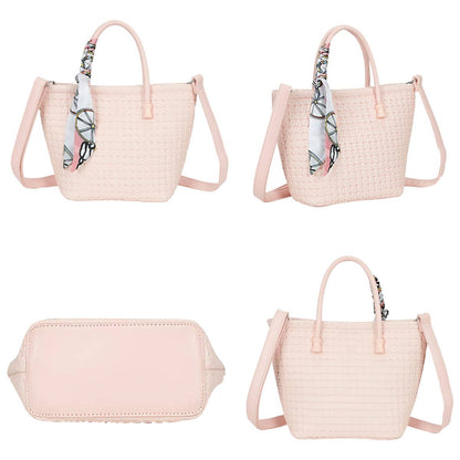 Sac à Main avec Bandoulière à Motif Tressé La Muse Rose