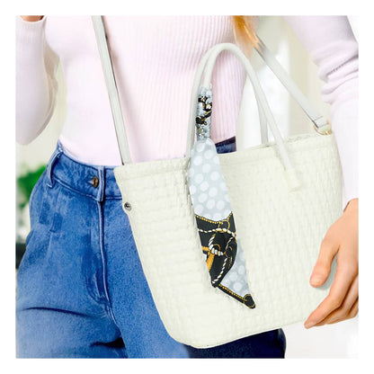Sac à Main avec Bandoulière à Motif Tressé La Muse Blanc