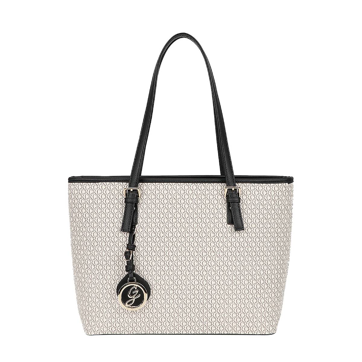 Sac Cabas Imprimé Calligraphique L'Empreinte Beige