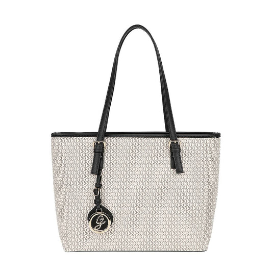 Sac Cabas Imprimé Calligraphique L'Empreinte Beige