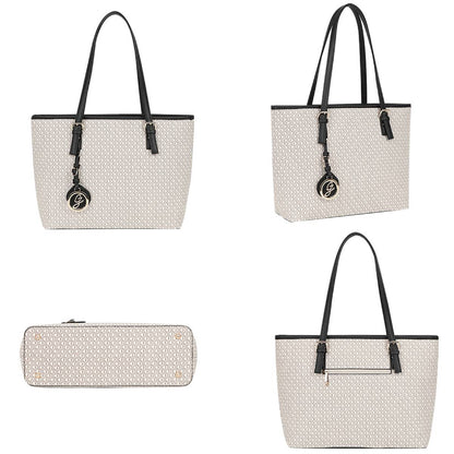 Sac Cabas Imprimé Calligraphique L'Empreinte Beige