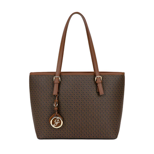 Sac Cabas Imprimé Calligraphique L'Empreinte Marron