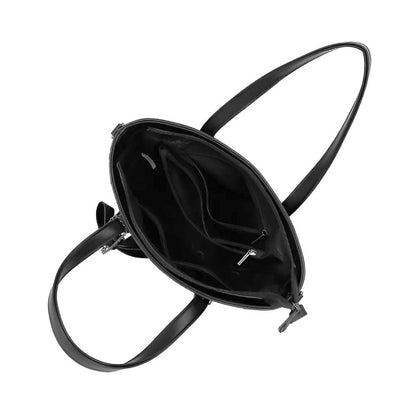 Sac Cabas à Imprimé Graphique Bi-Matière La Discrète Audace Noir