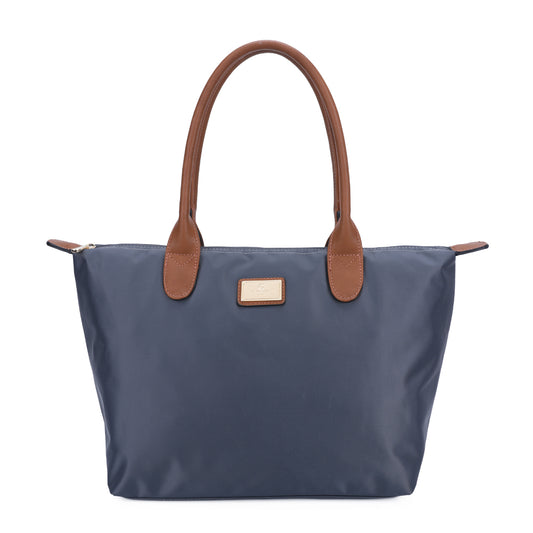 Sac Shopper Maxi en Tissu Lisse Montana Gris Foncé