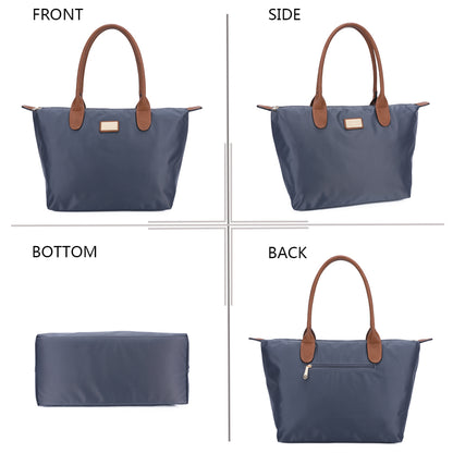 Sac Shopper Maxi en Tissu Lisse Montana Gris Foncé