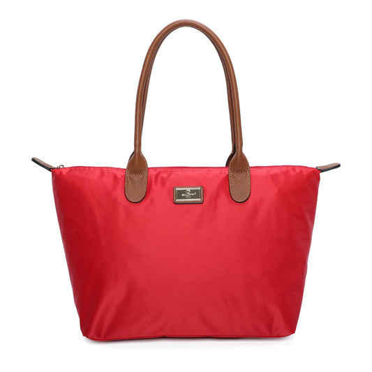 Sac Shopper Maxi en Tissu Lisse Montana Rouge