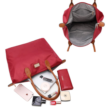 Sac Shopper Maxi en Tissu Lisse Montana Bordeaux