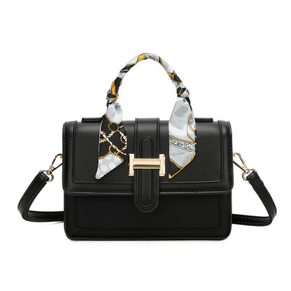 Sac à Main à Poignée et Foulard L’Écho Noir