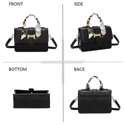 Sac à Main à Poignée et Foulard L’Écho Noir