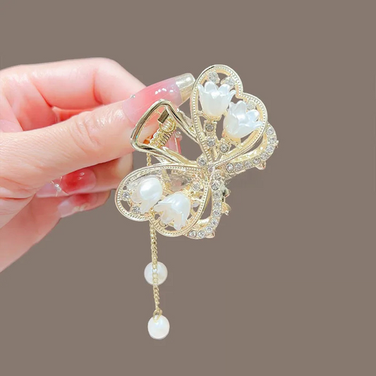 Pince Bijou Lily Wings Blanc