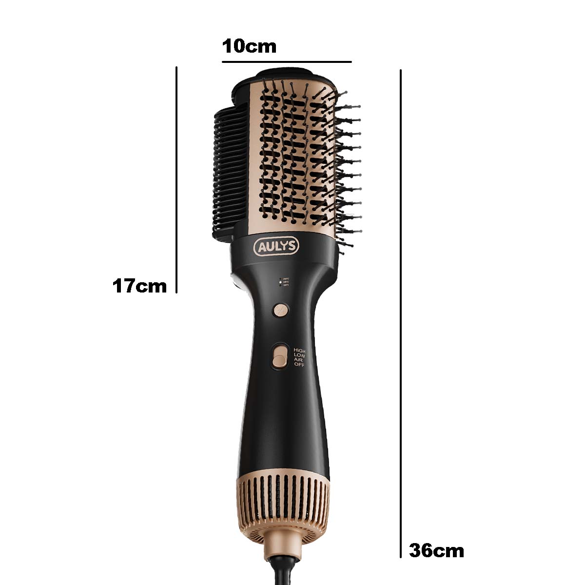 Brosse Soufflante AULYS Doré pour Séchage, Volume et Finition Lisse